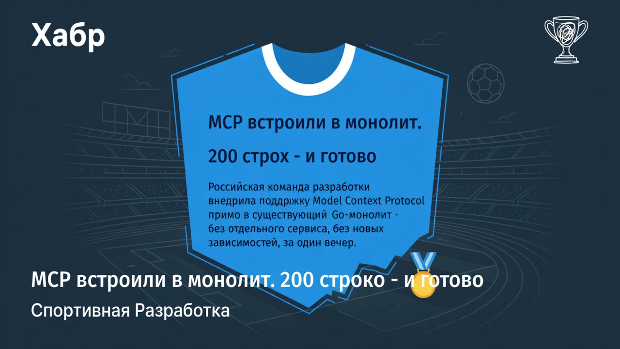 MCP встроили в монолит. 200 строк - и готово
